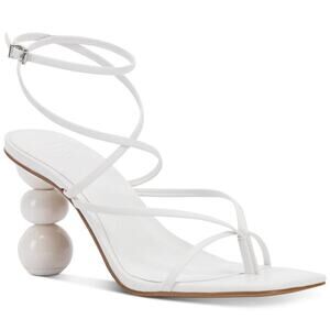 INC INTL Concepts Women Lilliana Ball Heel Ankle Strap Sandals Size US 7M White